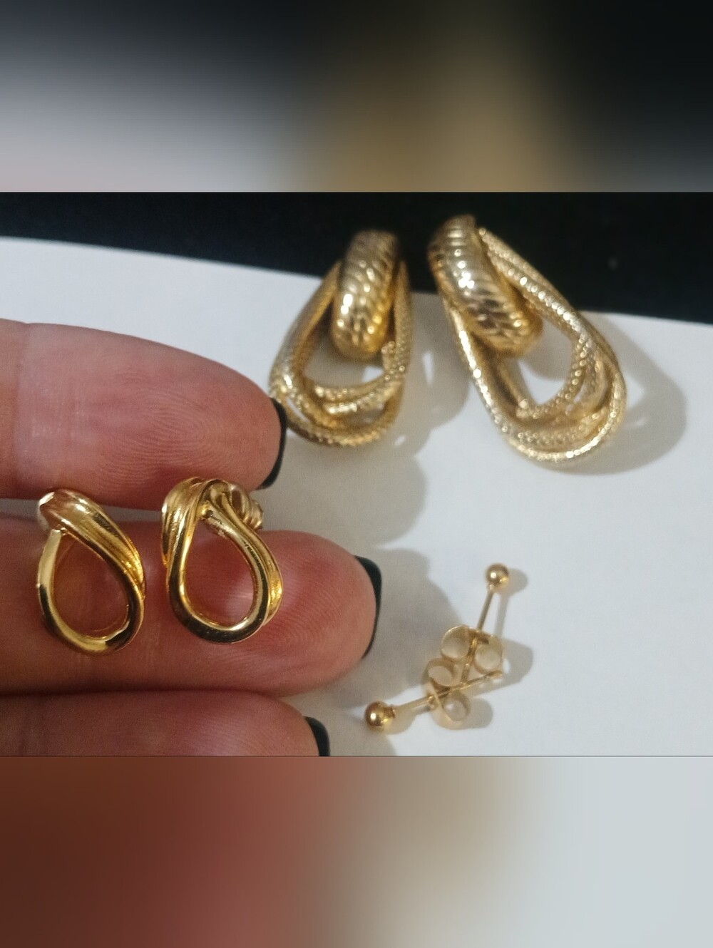 3 Pairs Vintage Pierced Earrings